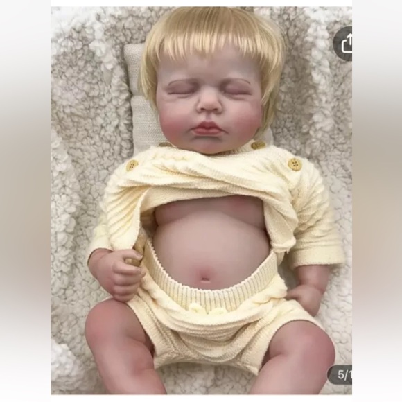 Lifelike Reborn Baby Doll Boy 19” Full Body Silicone Realistic Newborn Baby - Picture 2 of 11